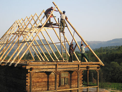 Aufbau Dachstuhl Casa Catuna